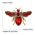 Vintage alloy red rhinestone bee brooch pin, exquisite insect jewelry accessory for suits. - Eco-Friendly Antique Gold Earrings with Red Rhinestones