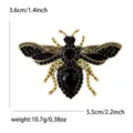Exquisite rhinestone bee brooch for women and men, elegant insect suit pin jewelry accessory. - Antique Gold Eco Black (Black Rhinestone 4671-BK)
