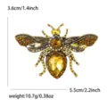 Vintage gold tone alloy crystal rhinestone bee brooch pin elegant insect fashion jewelry - Antique Gold Eco Yellow (Yellow Rhinestone 4671-YL)