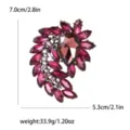 Vintage rhinestone brooch for women, elegant alloy crystal flower pin suit corsage accessory. - Purple