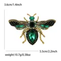 Exquisite crystal bee brooch pin for men and women vintage green gemstone alloy suit jewelry - Antique Gold Eco Green (Green Rhinestone 4671-GN)