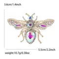 Gold crystal rhinestone bee brooch pin, elegant insect fashion jewelry gift for women. - KC Gold Eco White (White AB Rhinestone 4671-WH)
