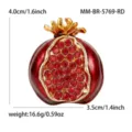 Broche de forma de granada cristal estrass esmaltado para mujer moda abrigo elegante joyeria - Estilo Strass Rojo (5769-RD)