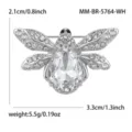 Exquisite Crystal Bee Brooch Alloy Rhinestone Fashion Jewelry Dress Pin Accessories - White