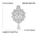 Elegante vintage kristallen broche met druppelhanger, prachtige en stijlvolle modeaccessoire. - Wit K - Wit