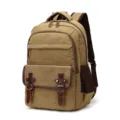 Sac à dos vintage en toile pour homme et femme sac d'ecole loisir voyage ordinateur - Kaki
