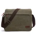 Men canvas messenger bag casual crossbody shoulder bag vintage outdoor computer bag for daily use - M / Army Green