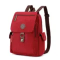 Waterproof oxford cloth women casual backpack multi-pocket stylish travel school bag red - Wine Red