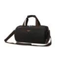 Water-resistant travel duffel bag with shoe compartment casual black luggage gym bag - Black (Small)