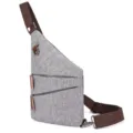 Borsa a tracolla grigia uomo borsa petto antifurto zainetto casual impermeabile - Grigio