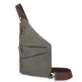 Borsa monospalla uomo impermeabile, zaino petto grigio casual per viaggi e sport. - Verde militare