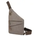 Borsa a tracolla triangolare casual impermeabile da uomo elegante borsa petto per viaggio - Kaki