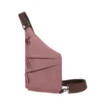 Borsa a tracolla antifurto impermeabile, elegante borsa da petto marrone-rosa variante. - Caffè