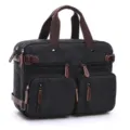 Καμβάς Επαγγελματική Τσάντα Ταξιδιού Casual Laptop Τσάντα με Πολλαπλές Τσέπες Πλάτης - Μικρή Αναβάθμιση / Μαύρο