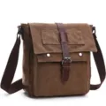 Men Vintage Brown Canvas Messenger Bag Casual Crossbody Shoulder Bag for Daily Use - S / Coffee