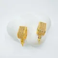 DIY 18k gold plated pave crystal jewelry findings pendant connectors for pearl accessories. - Stud Earrings / Empty Setting / Gold