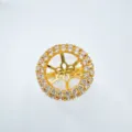 Vergoldete Ringfassung Anhänger Zubehör mit funkelnden Zirkonia Steinen, edles Design. - Ring (Leerrahmen) / Gold