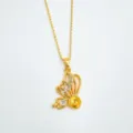 Vergoldeter Schmetterling Perle DIY Anhänger Halskette elegante Schmuck für Damen Alltag - Nur Anhänger (Keine Kette) / Leere Fassung / Gold