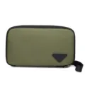 Sac pochette étanche vert pour homme en toile, portefeuille quotidien décontracté avec fermeture. - Vert Militaire