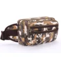 Men's camouflage canvas waist bag with multi-zip pockets, casual tactical fanny pack. - Yellow Camo
