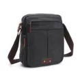 Vintage canvas messenger bag for men women casual crossbody shoulder bag travel book bag - M / Black