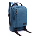 Mochila de lona azul con detalles marrones, mochila diaria casual para viajes elegantes - Azul Cielo