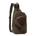 Canvas sling σακιδιο, πράσινη casual τσάντα στήθους για άνδρες και γυναίκες καθημερινή χρήση. - Πράσινο του Στρατού
