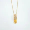Goldfarbene DIY Anhänger Halskette Rohling Schmuckzubehör mit Steinen und Fassungsbasis. - Nur Anhänger (Ohne Kette) / Leere Fassung / Gold