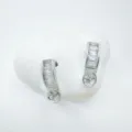 Silberne DIY Ohrring Rohlinge mit Baguette Zirkonia und Blumen Perlenfasser Set. - Nur Ohrringe / Leere Fassung / Silber