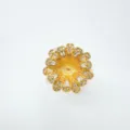 Exquisites vergoldetes Blumen Ringfassung mit funkelnden Zirkonia Steinen verziert - Ring Einstellung / Gold