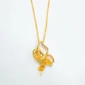 Gold butterfly pendant necklace with mother of pearl and micro-pave cubic zirconia - White Shell Butterfly Pendant (Empty Tray) / Pendant Only (Without Chain) / Gold