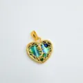 Ciondolo a cuore minimalista in conchiglia naturale, accessorio per collana fai-da-te europeo. - Cuore-Oro-Conchiglia di Abulone