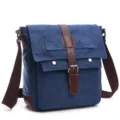 Men canvas shoulder messenger bag casual crossbody bag for business and daily use main view - S / Dark Blue