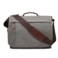 Borsa a tracolla grigia in tela da uomo, borsa porta pc business per laptop da 15.6 pollici. - Grigio Medio