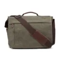 Borsa a Tracolla in Tela da Uomo Grande Borsa per PC Affari Casual Verde Militare - Verde Militare Medio