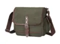 Borsa a tracolla in tela verde scuro borsa messenger vintage casual per uomini e donne - Verde militare