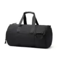 Black Duffle Gym Bag Waterproof Travel Handbag Sport Luggage Bag with Trolley Sleeve - Black