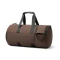 Brown travel duffel bag, waterproof gym bag, portable fitness handbag, casual sports luggage bag. - Coffee