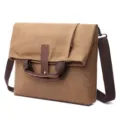 Borsa a tracolla casual da uomo in tela elegante borsa a spalla per uso quotidiano. - Caffè