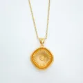 Vergoldete Sonnenstrahl Anhänger Halskette Minimalistische Geometrische Schmuck - Anhänger Ohne Kette (Leere Fassung Stil) / Ohne Kette / Gold