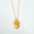 Collier pendentif vide strass couronne dorée pour accessoires de bijoux mode élégants. - Pendentif Seul (Sans Chaîne) - Or (Monture Vide) / Sans chaîne