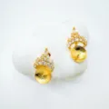 Supports de boucles d'oreilles couronne or avec cristaux zircone pour bijoux faits à la main. - Boucles d'Oreilles Clous - Or (Monture Vide)