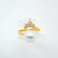 Anillo perla corona dorado joyas moda elegantes para mujer accesorio circonita brillante - Dorado (Perla Acrílica)