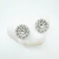 Montature vuote per gioielli in argento zirconio per orecchini di perle e pendente - Orecchini a lobo / Montatura vuota / Argento