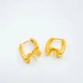 Gold DIY Earring Findings Pearl Blank Settings Empty Base Copper Real Gold Plated Pair - Stud Earrings - Gold (Empty Setting)