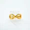 Gold Infinity Bow Shape DIY Jewelry Pendant Component with Sparkling Stones Variant - Gold (Empty Setting)