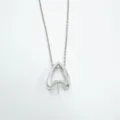 DIY pearl pendant blank metal jewelry accessory fashion necklace mounting component finding - Pendant Only (Without Chain) - Silver (Empty Setting)