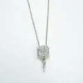 Silver Zircon Pendant Necklace DIY Fashion Women Jewelry Variant Elegant Style Accessory - Pendant Only (Without Chain) - Empty Setting / Silver