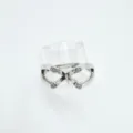 Silver ring blank adjustable DIY ring setting with cubic zirconia bow design jewelry - Silver (Empty Setting)