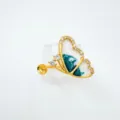 Gold Plated Butterfly Pendant Jewelry DIY Component with Enamel and Zirconia Crystals - Gold (Empty Setting)